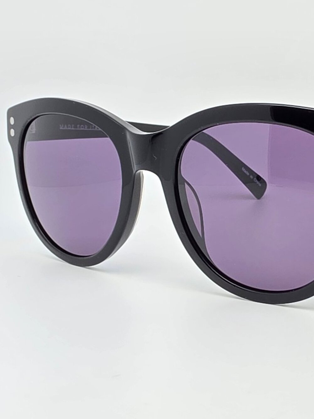Italic Sasha Gloss Black Frame Grey Zeiss Lens Oversized Cat Eye Sunglasses 53mm